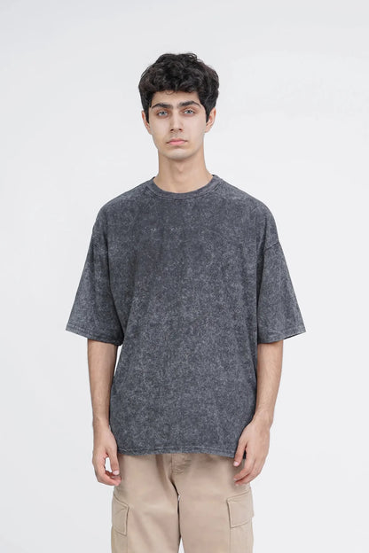 Stone Washed Oversized Tee (Grey)