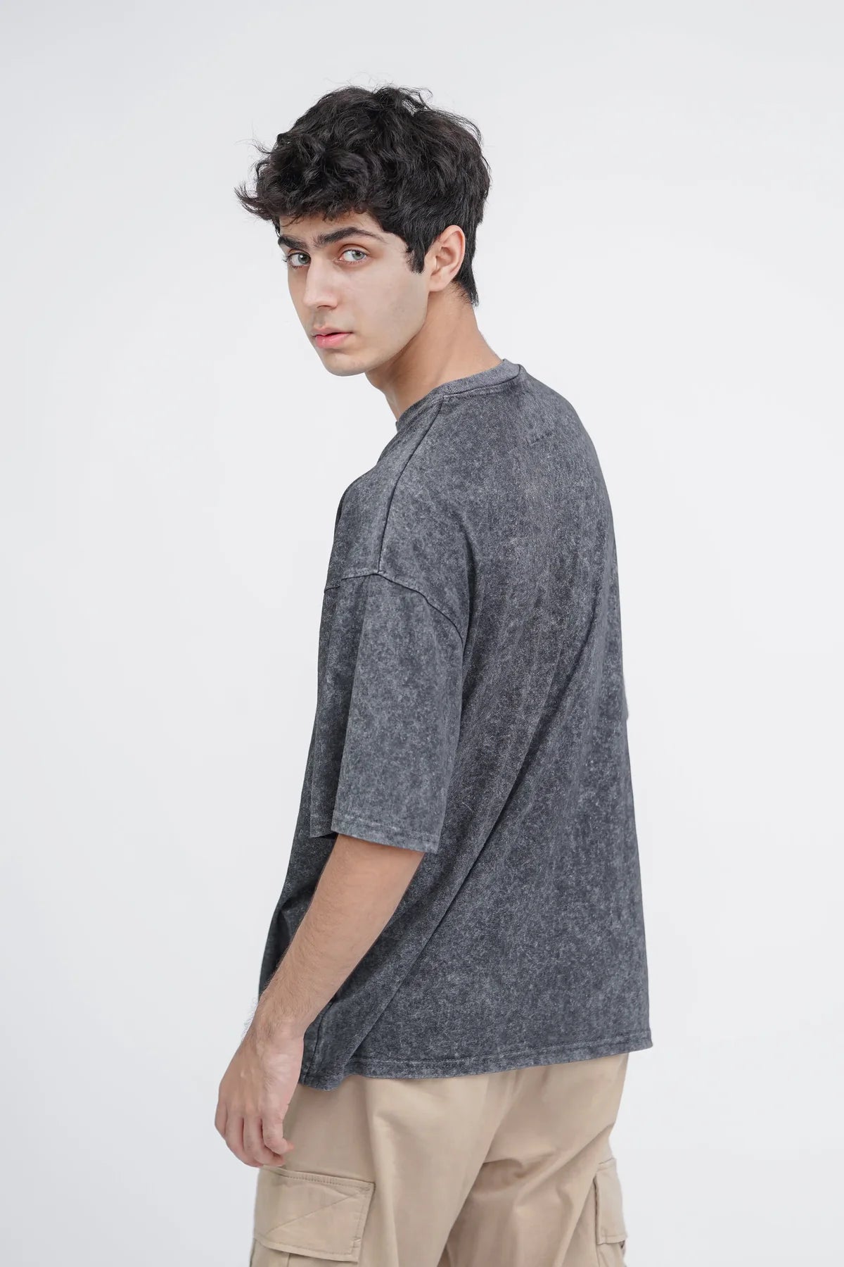 Stone Washed Oversized Tee (Grey)